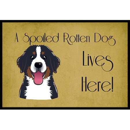 Carolines Treasures Carolines Treasures BB1485MAT Bernese Mountain Dog Spoiled Dog Lives Here Indoor & Outdoor Mat; 18 x 27 in. BB1485MAT